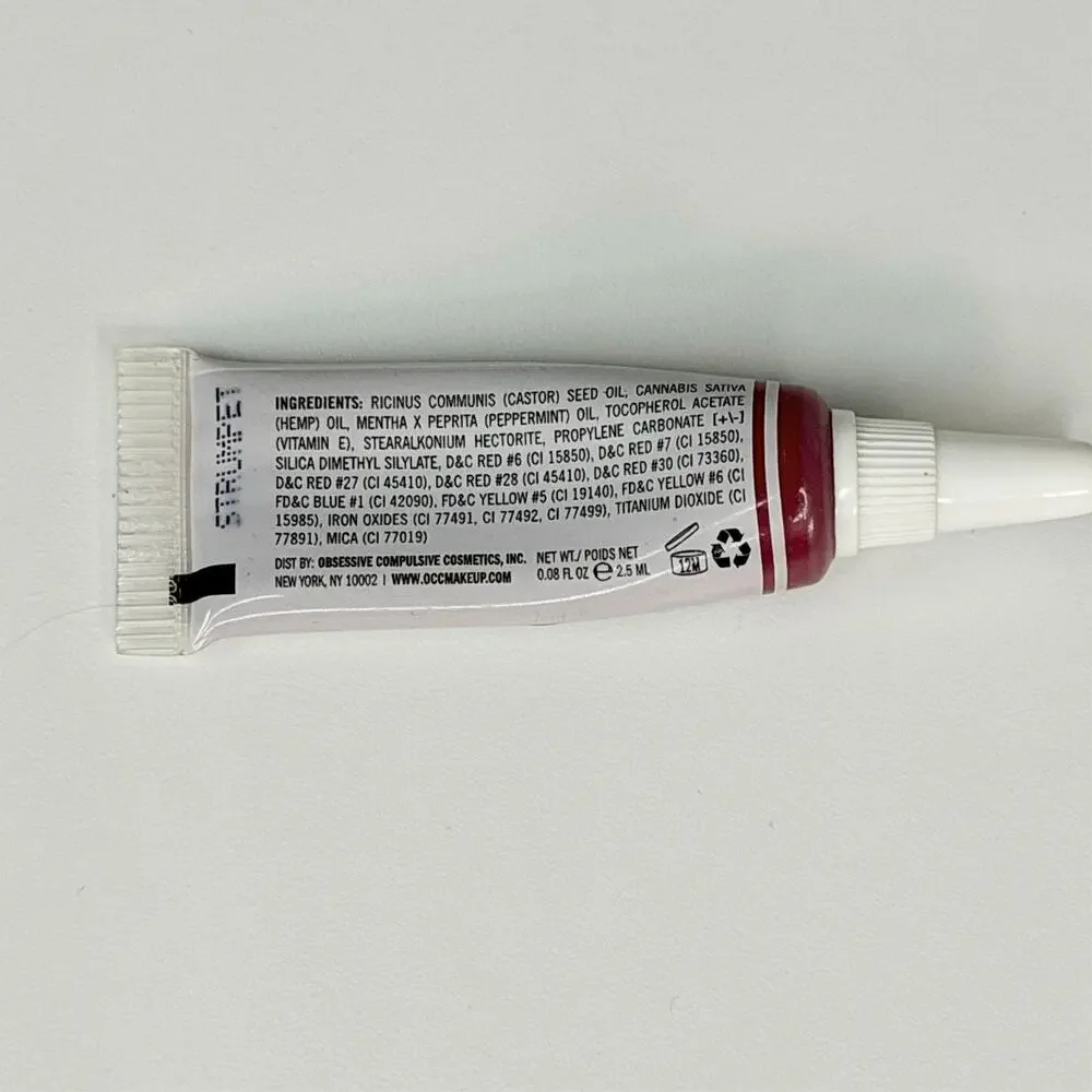 Obsessive Compulsive Cosmetics Lip Tar Matte Strumpet Red Travel .08oz 2.5ml New